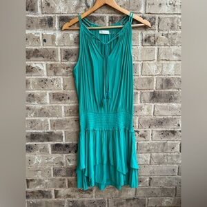 Ramy Brook Sleeveless Smocked Mini Dress Beach Blue Size Medium